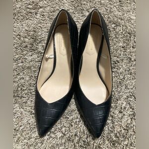 Liz Claiborne Memory Foam - Size 8.5 Black SnakeSkin Heels